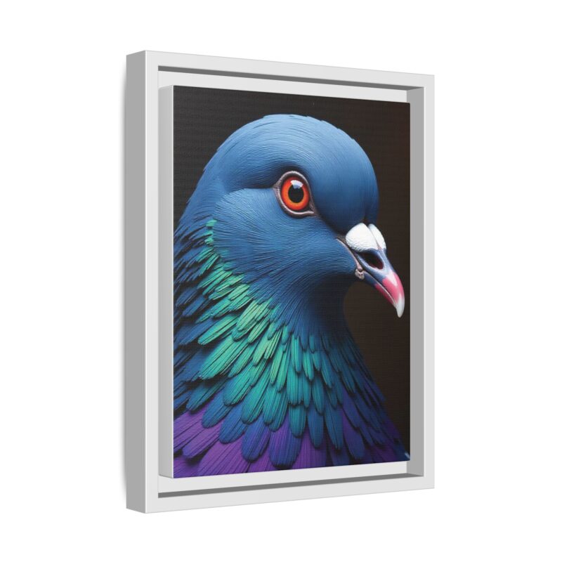 Canvas Print featuring a close-up portrait of a colorful pigeon - Image 39