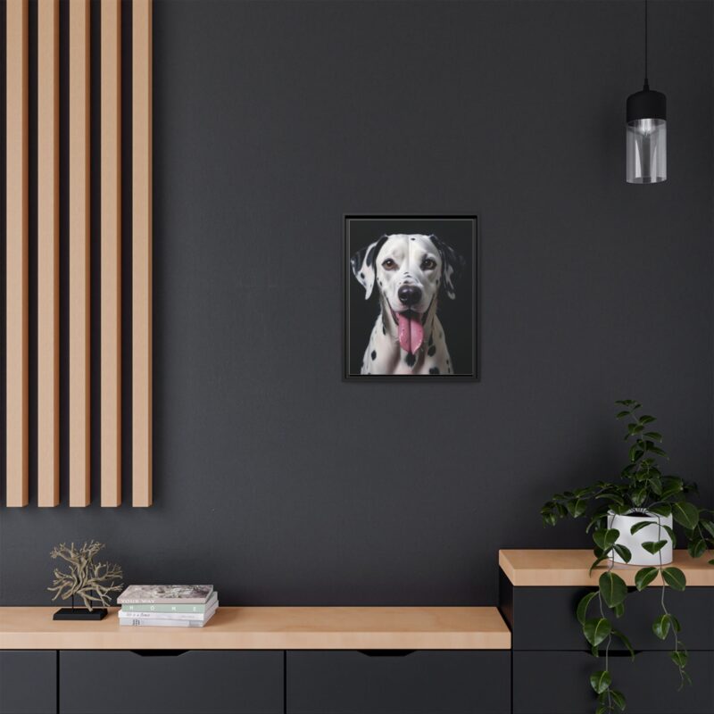 Canvas Art print features a detailed oil painting of a Dalmatian dog with a playful pink tongue sticking out - Image 17