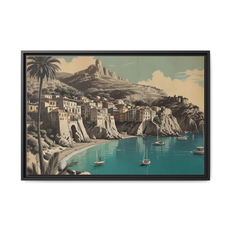 Retro Italian Riviera Travel Poster with Bold Typography Wall Art - Image 2