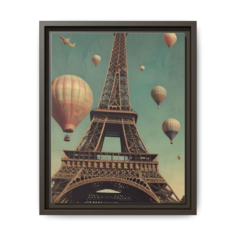 Vintage Paris Travel Canvas art with Hot Air Balloons and Street Lamps - Image 50