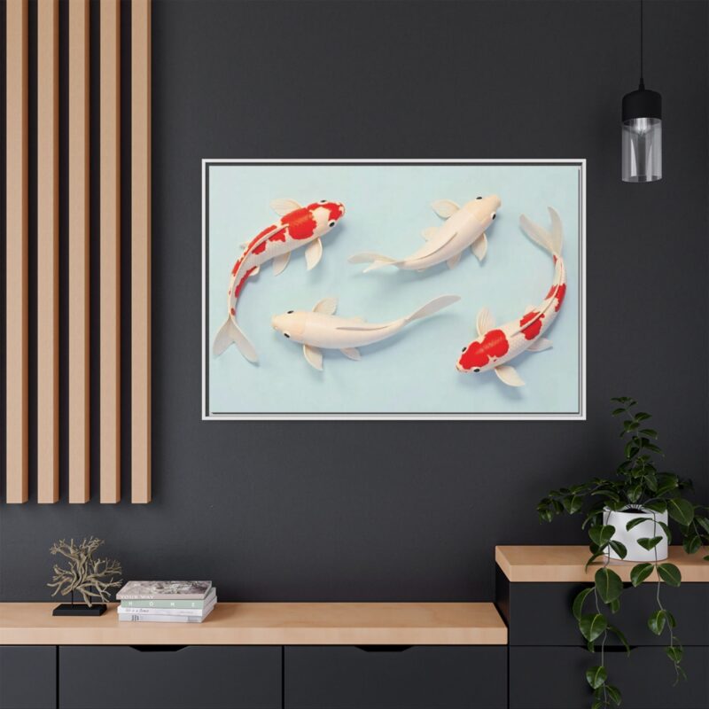 Canvas Print - Colorful Koi Fish Swimming in Minimalist Style - Image 117