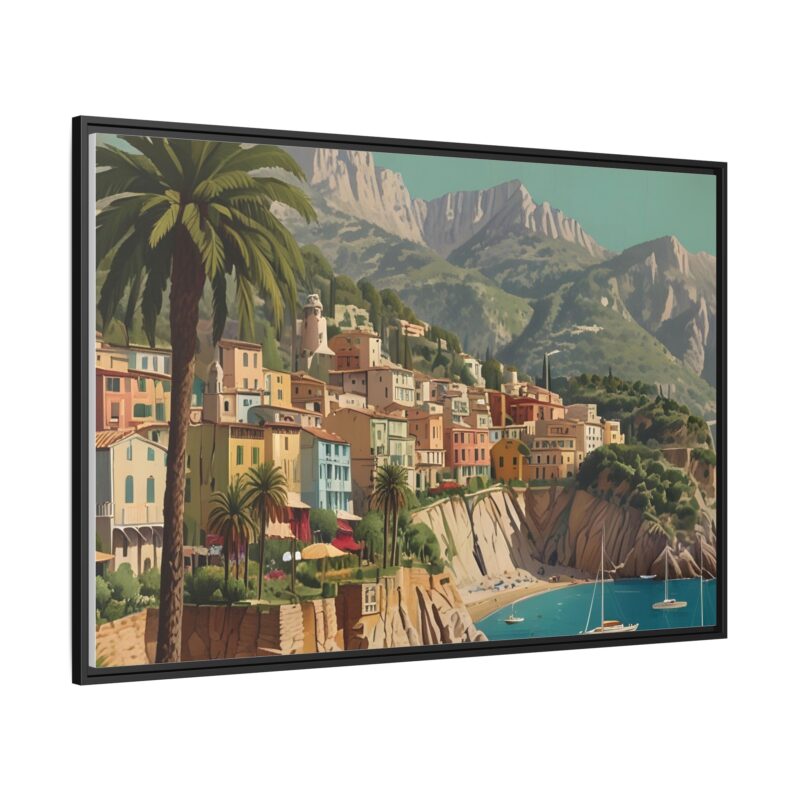 Canvas art of Sun-Drenched Italian Riviera Poster with Sailboats and Palm Trees - Image 39