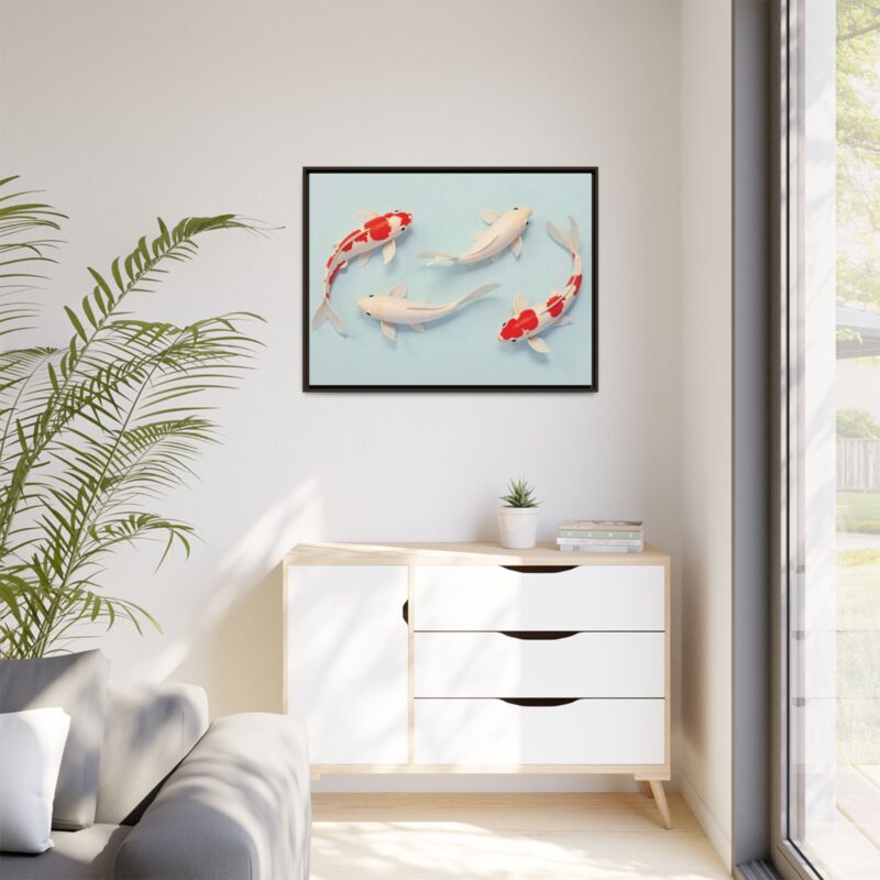 Canvas Print - Colorful Koi Fish Swimming in Minimalist Style - Image 108