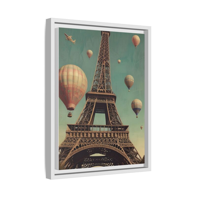 Vintage Paris Travel Canvas art with Hot Air Balloons and Street Lamps - Image 59