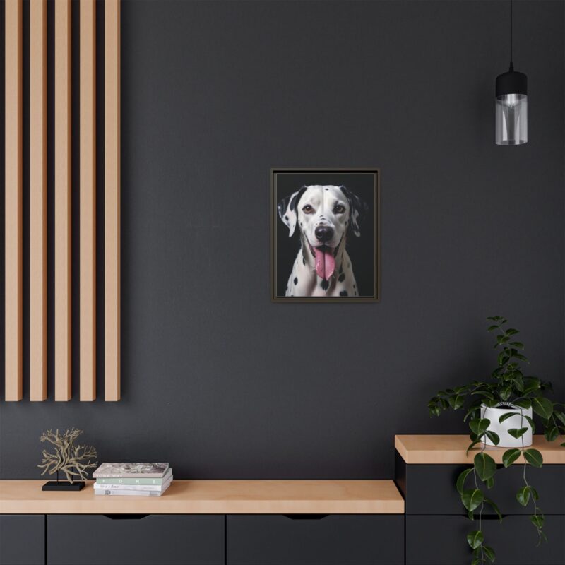Canvas Art print features a detailed oil painting of a Dalmatian dog with a playful pink tongue sticking out - Image 57