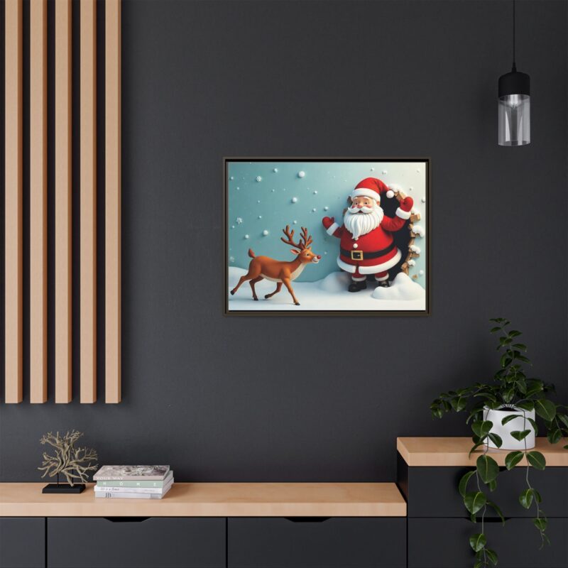 Canvas Wall Art 3D Santa Claus & Reindeer Illusion - Image 85