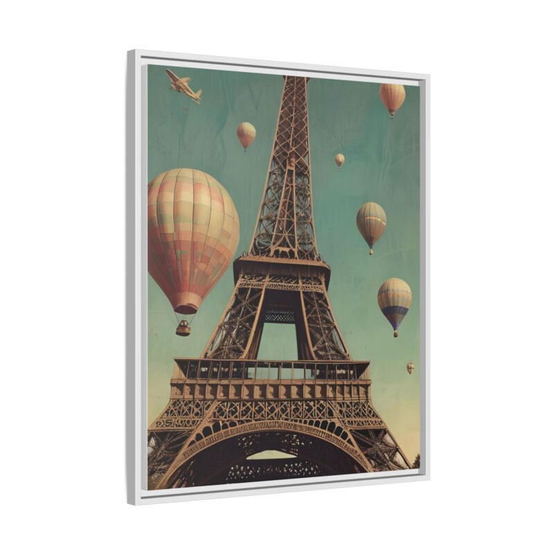 Vintage Paris Travel Canvas art with Hot Air Balloons and Street Lamps - Image 127