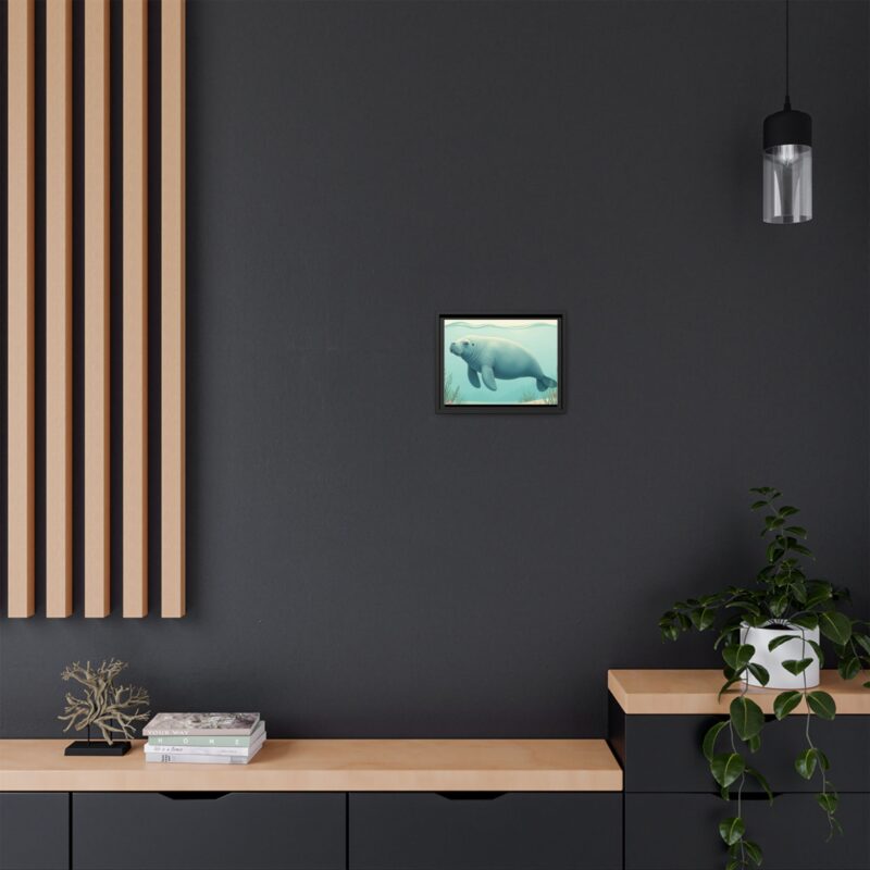 Gentle Giant Florida canvas prints featuring a peaceful manatee swimming through the water. - Image 8