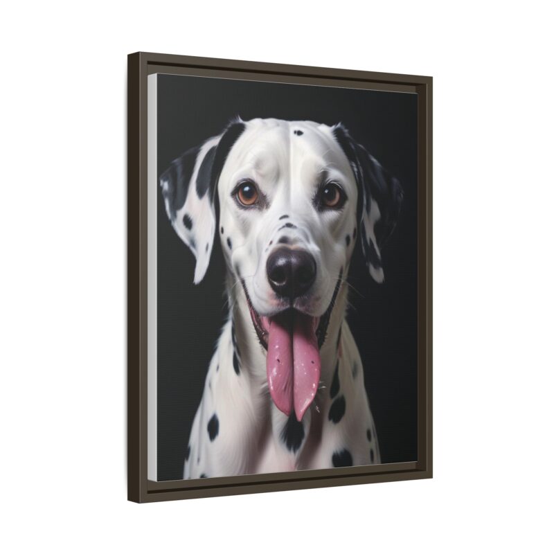 Canvas Art print features a detailed oil painting of a Dalmatian dog with a playful pink tongue sticking out - Image 59