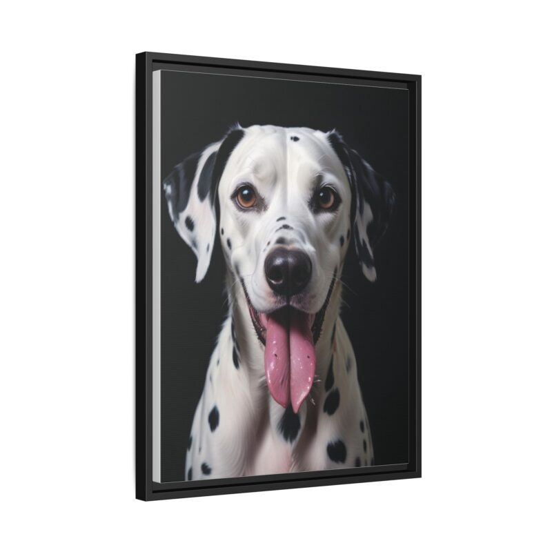 Canvas Art print features a detailed oil painting of a Dalmatian dog with a playful pink tongue sticking out - Image 23