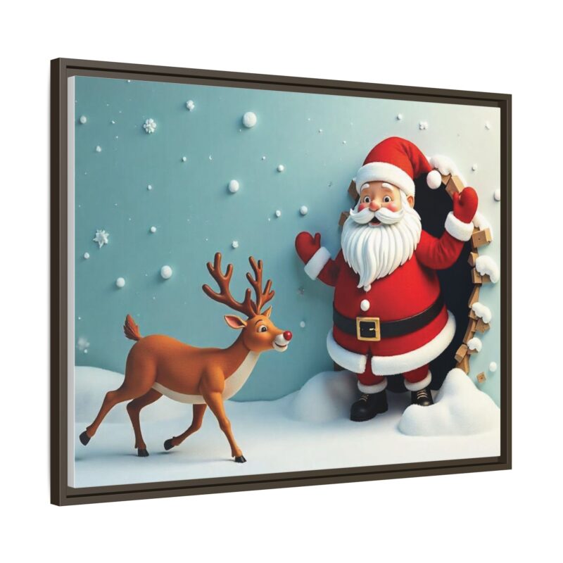 Canvas Wall Art 3D Santa Claus & Reindeer Illusion - Image 93