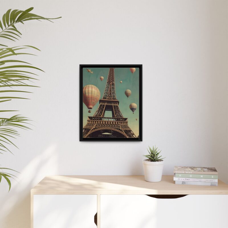 Vintage Paris Travel Canvas art with Hot Air Balloons and Street Lamps - Image 17