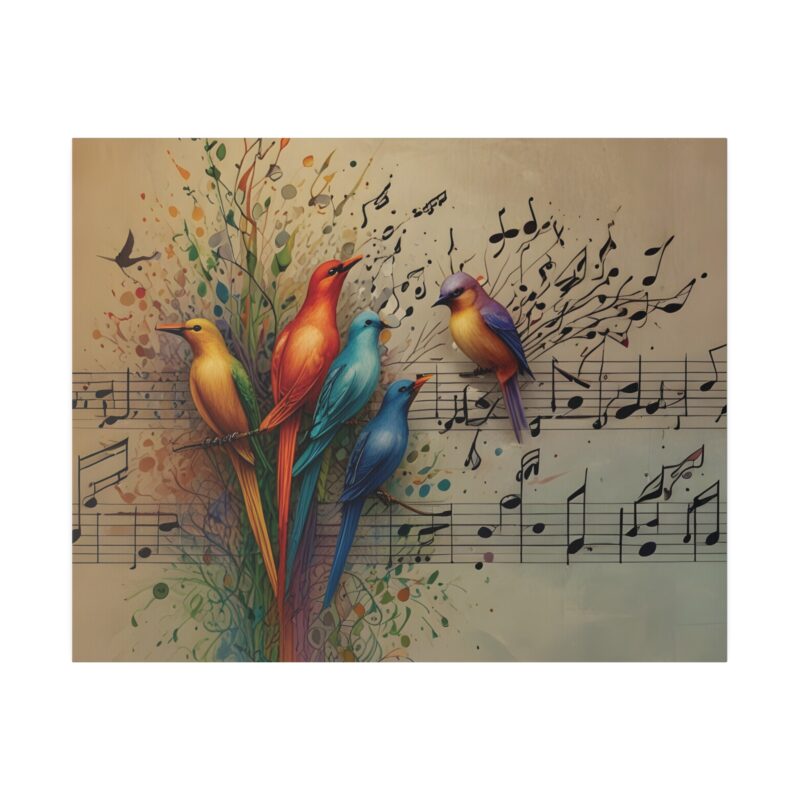 Canvas Wall Art Birds Music Harmony Abstract Design - Image 66