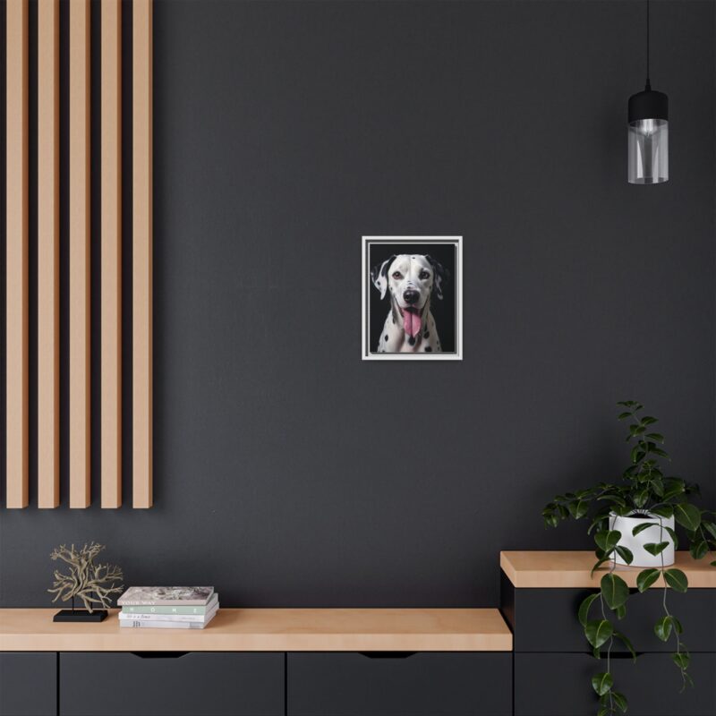 Canvas Art print features a detailed oil painting of a Dalmatian dog with a playful pink tongue sticking out - Image 45