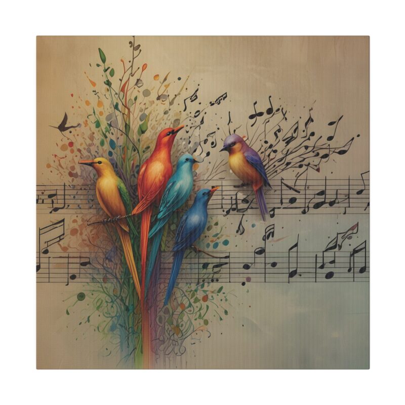 Canvas Wall Art Birds Music Harmony Abstract Design - Image 89