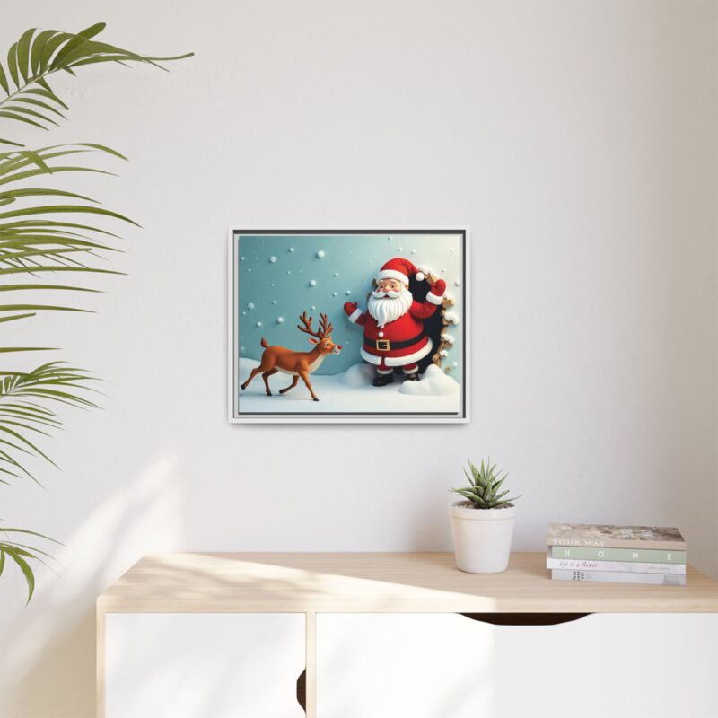 Canvas Wall Art 3D Santa Claus & Reindeer Illusion - Image 68