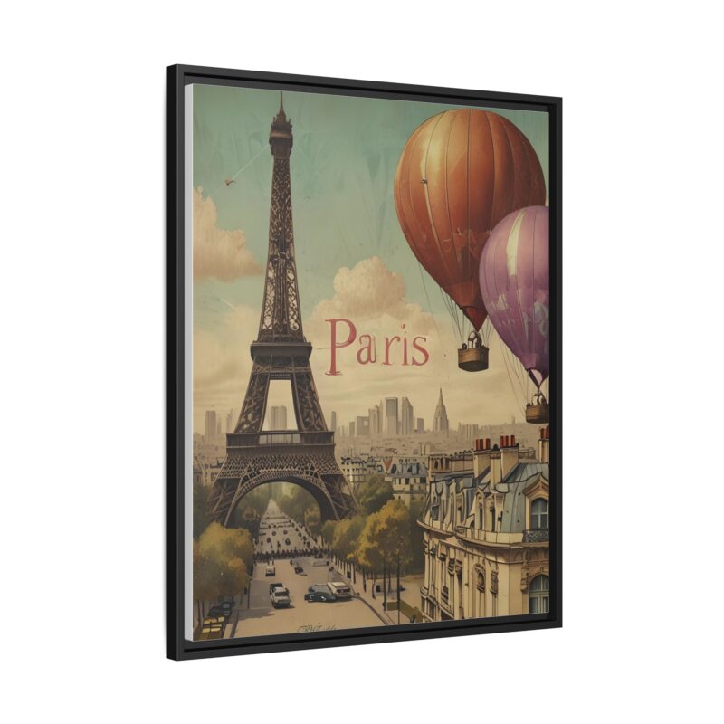 Pastel Eiffel Tower Travel canvas art of Nouveau Typography - Image 122