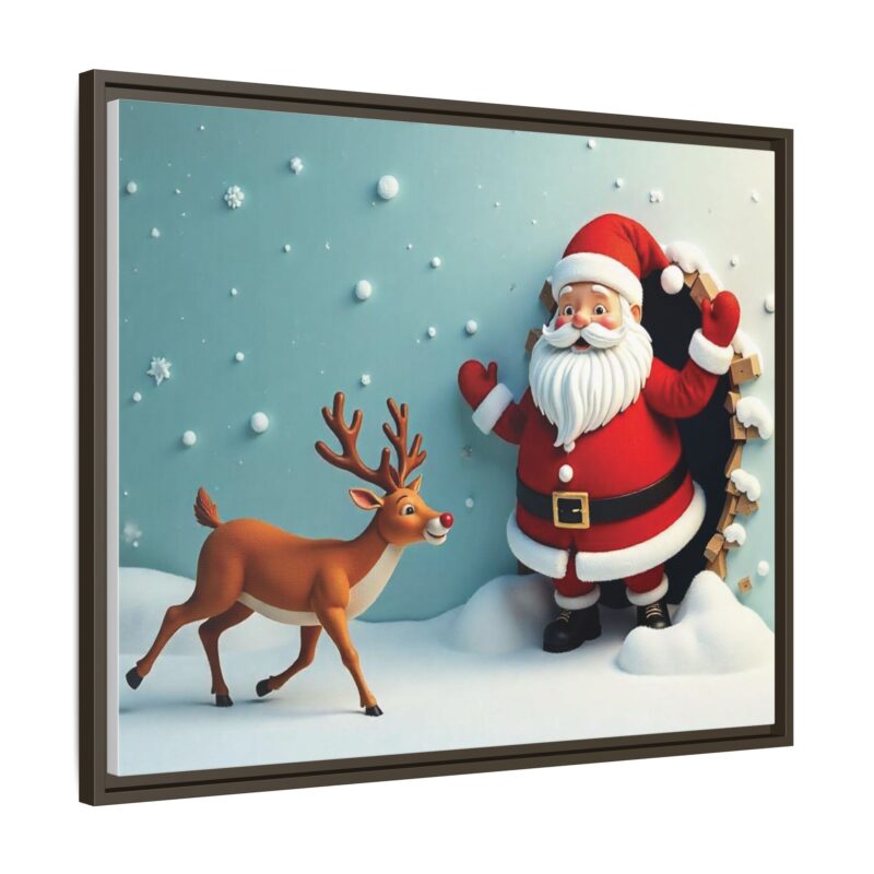 Canvas Wall Art 3D Santa Claus & Reindeer Illusion - Image 115