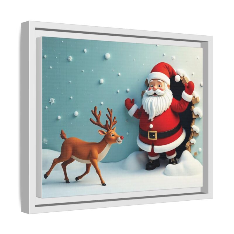Canvas Wall Art 3D Santa Claus & Reindeer Illusion - Image 51