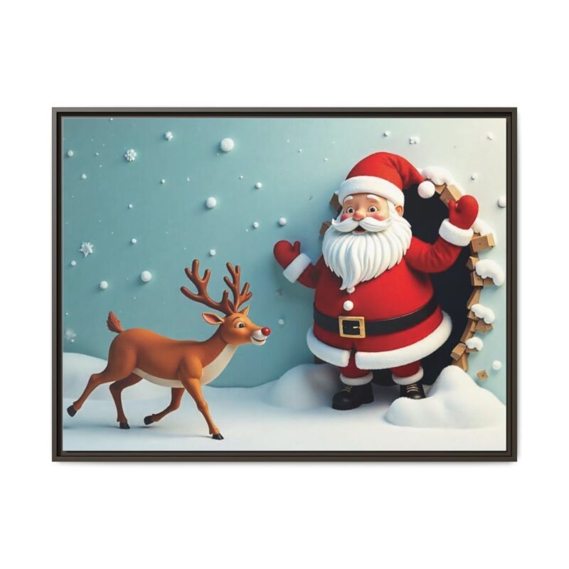 Canvas Wall Art 3D Santa Claus & Reindeer Illusion - Image 102