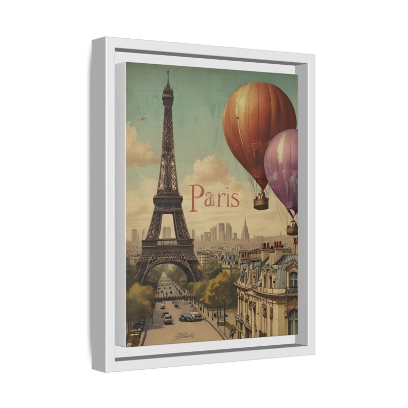 Pastel Eiffel Tower Travel canvas art of Nouveau Typography - Image 46