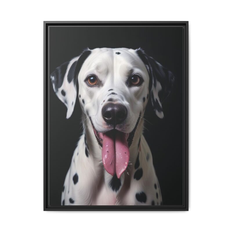 Canvas Art print features a detailed oil painting of a Dalmatian dog with a playful pink tongue sticking out - Image 26