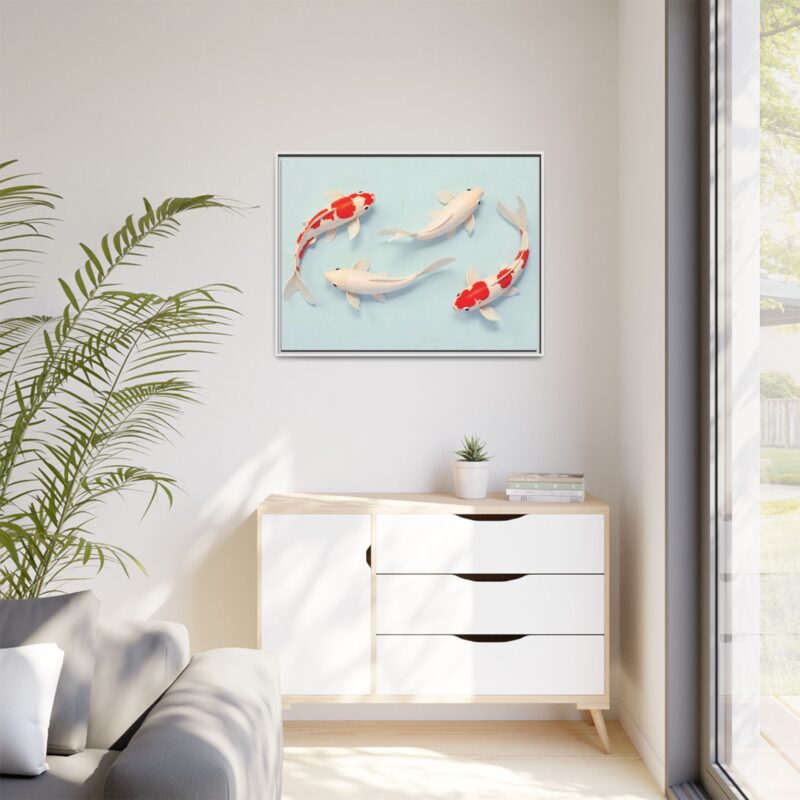 Canvas Print - Colorful Koi Fish Swimming in Minimalist Style - Image 112