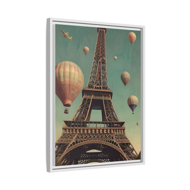 Vintage Paris Travel Canvas art with Hot Air Balloons and Street Lamps - Image 75