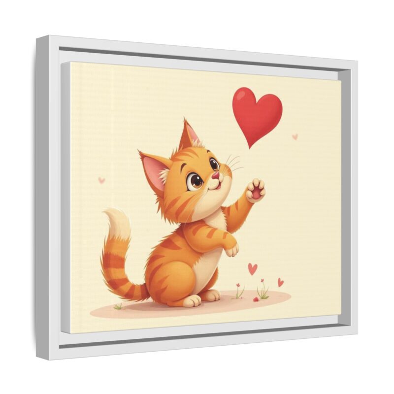 Canvas Print Wall Art - Cartoon Cat Paw Reaching Heart - Image 43