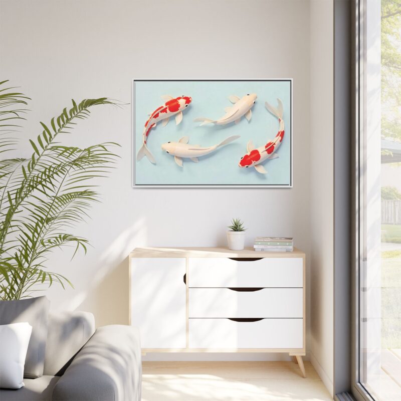 Canvas Print - Colorful Koi Fish Swimming in Minimalist Style - Image 120