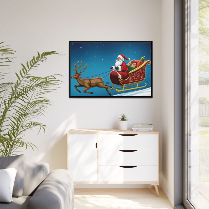 Canvas Print - Traditional Sleigh Ride Santa Claus Christmas Wall Art - Image 4