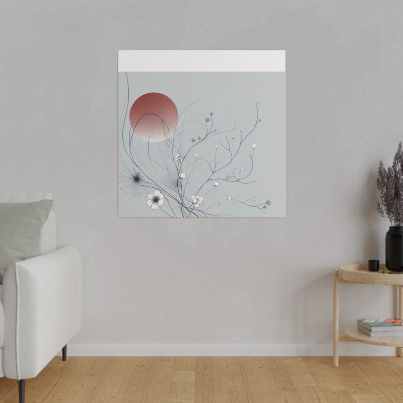 Serenity in Bloom: Japanese Floral Abstract Wall Art - Image 51