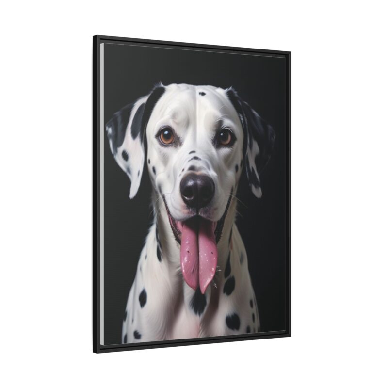 Canvas Art print features a detailed oil painting of a Dalmatian dog with a playful pink tongue sticking out - Image 31