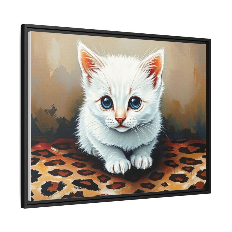 Canvas Print - White Kitten on Leopard Print Surface Wall Art - Image 31