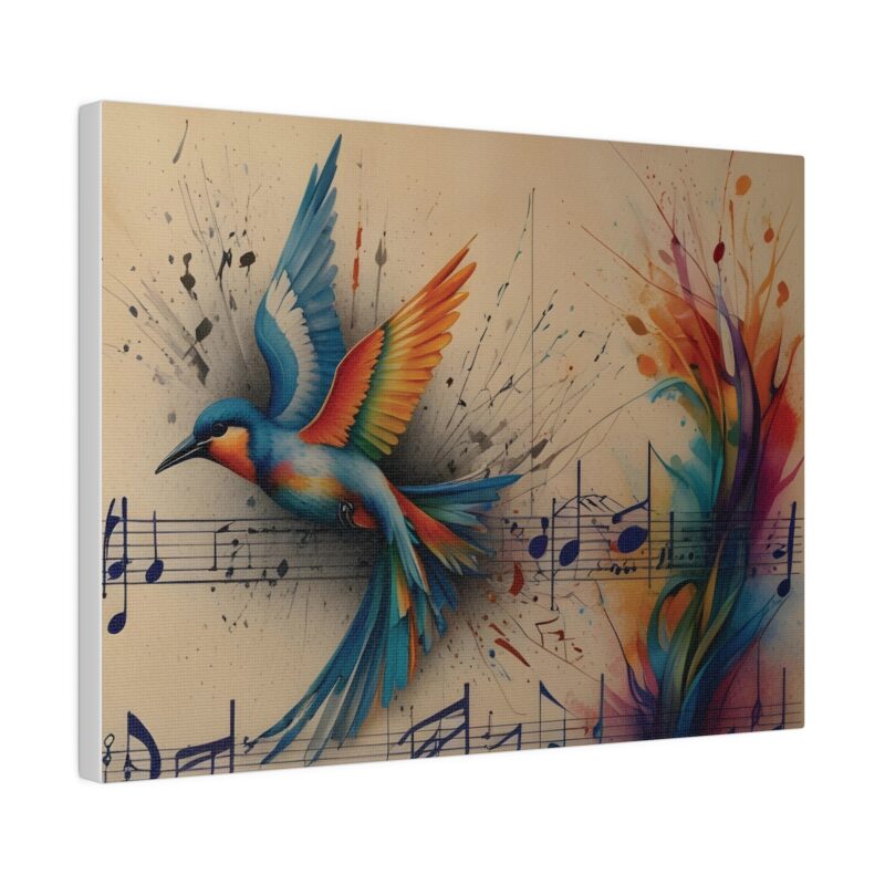 Canvas Wall Art - Minimalist Bird and Music Art: Perfect for Nature Lovers - Image 3