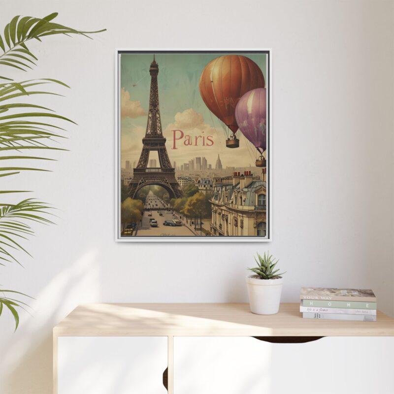 Pastel Eiffel Tower Travel canvas art of Nouveau Typography - Image 131