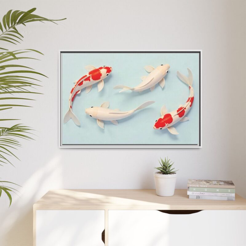 Canvas Print - Colorful Koi Fish Swimming in Minimalist Style - Image 104