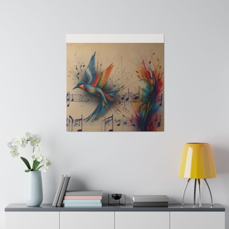 Canvas Wall Art - Minimalist Bird and Music Art: Perfect for Nature Lovers - Image 45