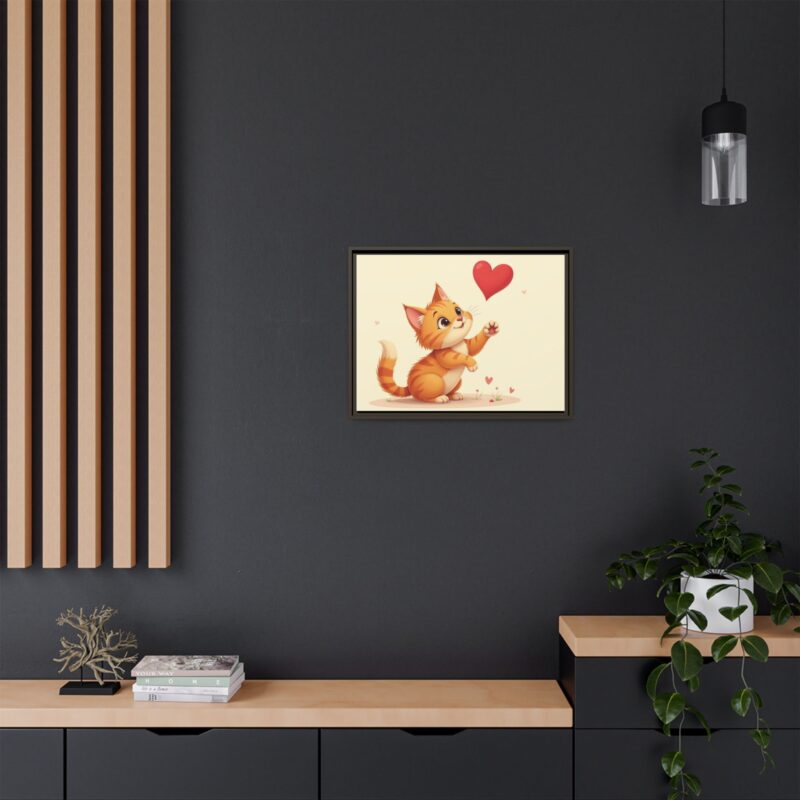 Canvas Print Wall Art - Cartoon Cat Paw Reaching Heart - Image 61
