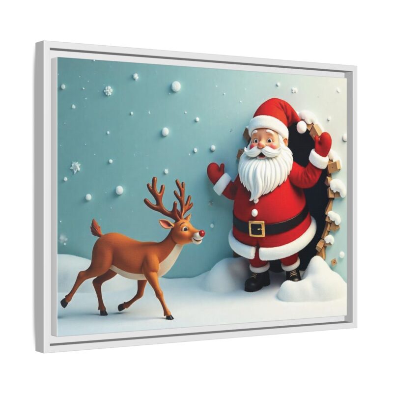 Canvas Wall Art 3D Santa Claus & Reindeer Illusion - Image 75