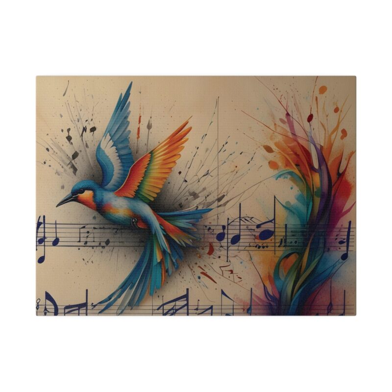Canvas Wall Art - Minimalist Bird and Music Art: Perfect for Nature Lovers - Image 2