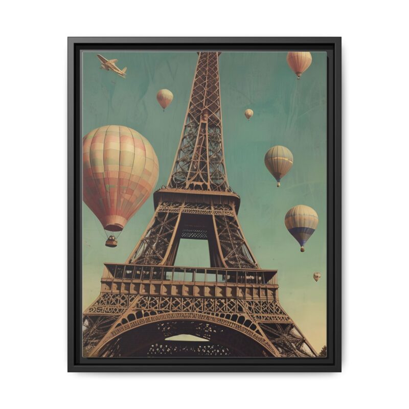 Vintage Paris Travel Canvas art with Hot Air Balloons and Street Lamps - Image 18