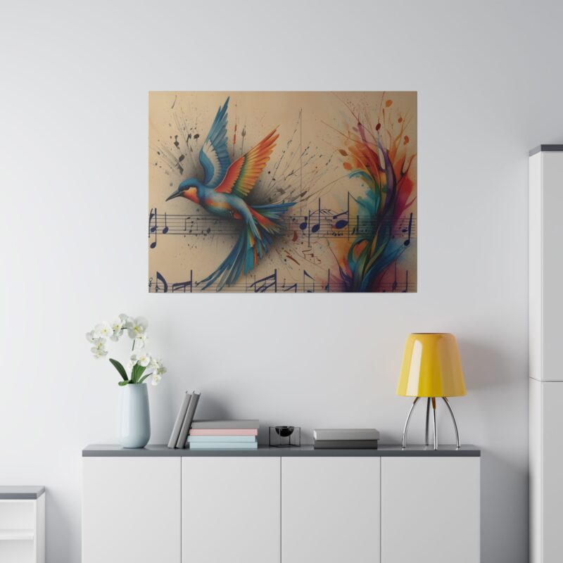 Canvas Wall Art - Minimalist Bird and Music Art: Perfect for Nature Lovers - Image 33