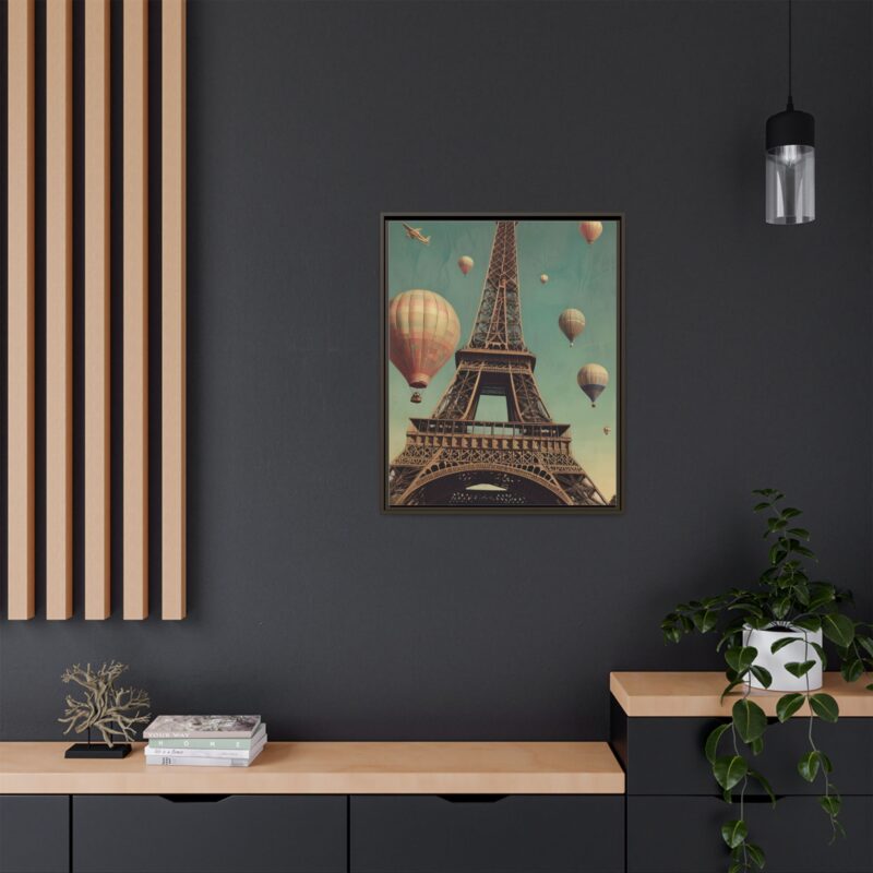 Vintage Paris Travel Canvas art with Hot Air Balloons and Street Lamps - Image 124
