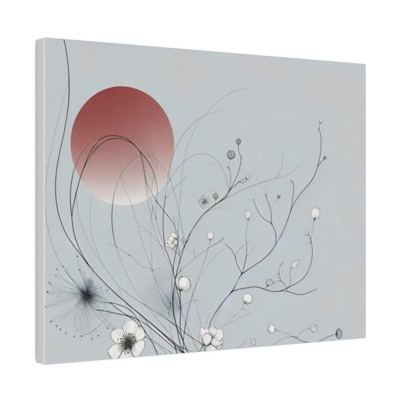 Serenity in Bloom: Japanese Floral Abstract Wall Art - Image 10