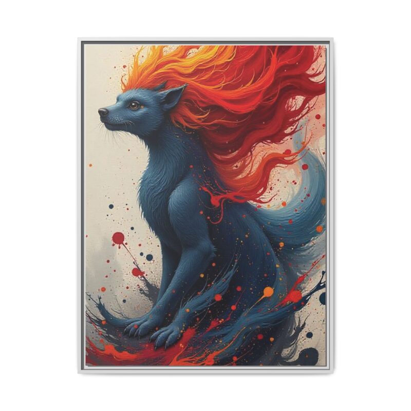 Matte Canvas, Framed  Joyful Chaos: Vibrant Colors and Energetic Expression of Happiness - Image 110