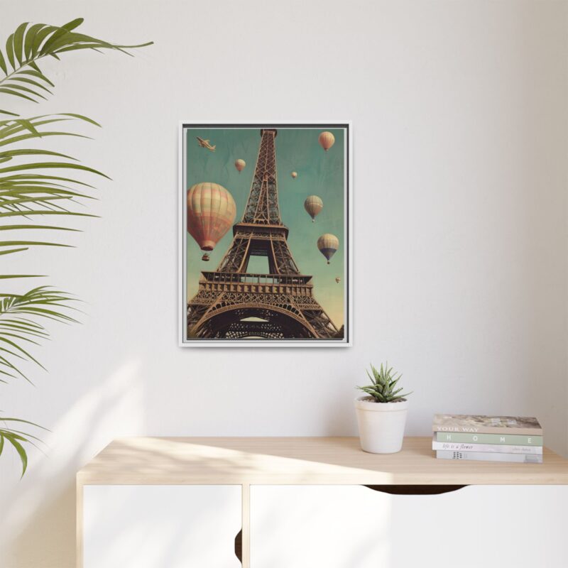 Vintage Paris Travel Canvas art with Hot Air Balloons and Street Lamps - Image 73