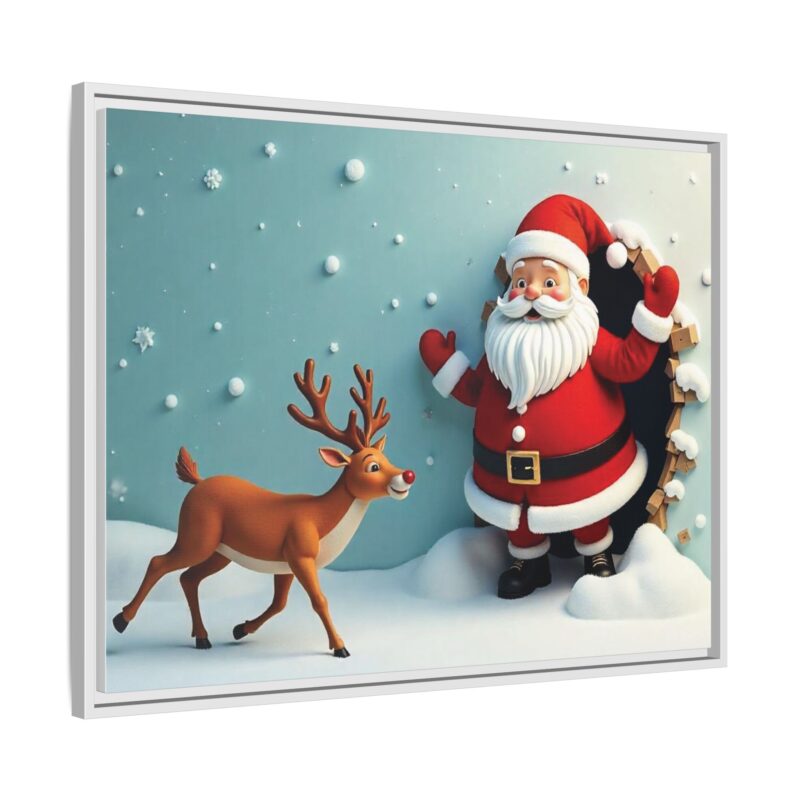 Canvas Wall Art 3D Santa Claus & Reindeer Illusion - Image 98