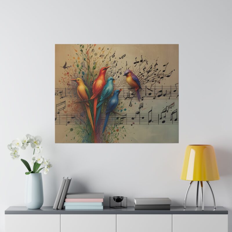 Canvas Wall Art Birds Music Harmony Abstract Design - Image 65