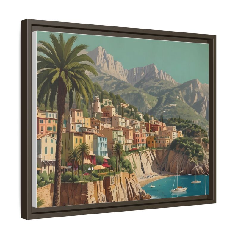 Canvas art of Sun-Drenched Italian Riviera Poster with Sailboats and Palm Trees - Image 67